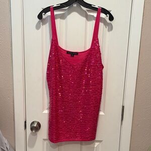 Boston Proper Vibrant Pink Sequin Camisole